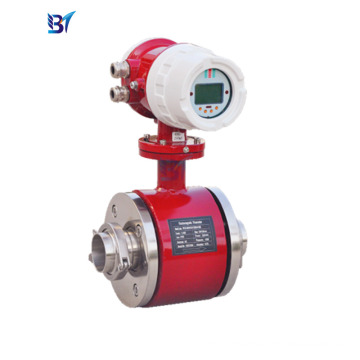 Integrated 316lss tri-clamp lithium battery rubber liner electromagnetic flow meter for water